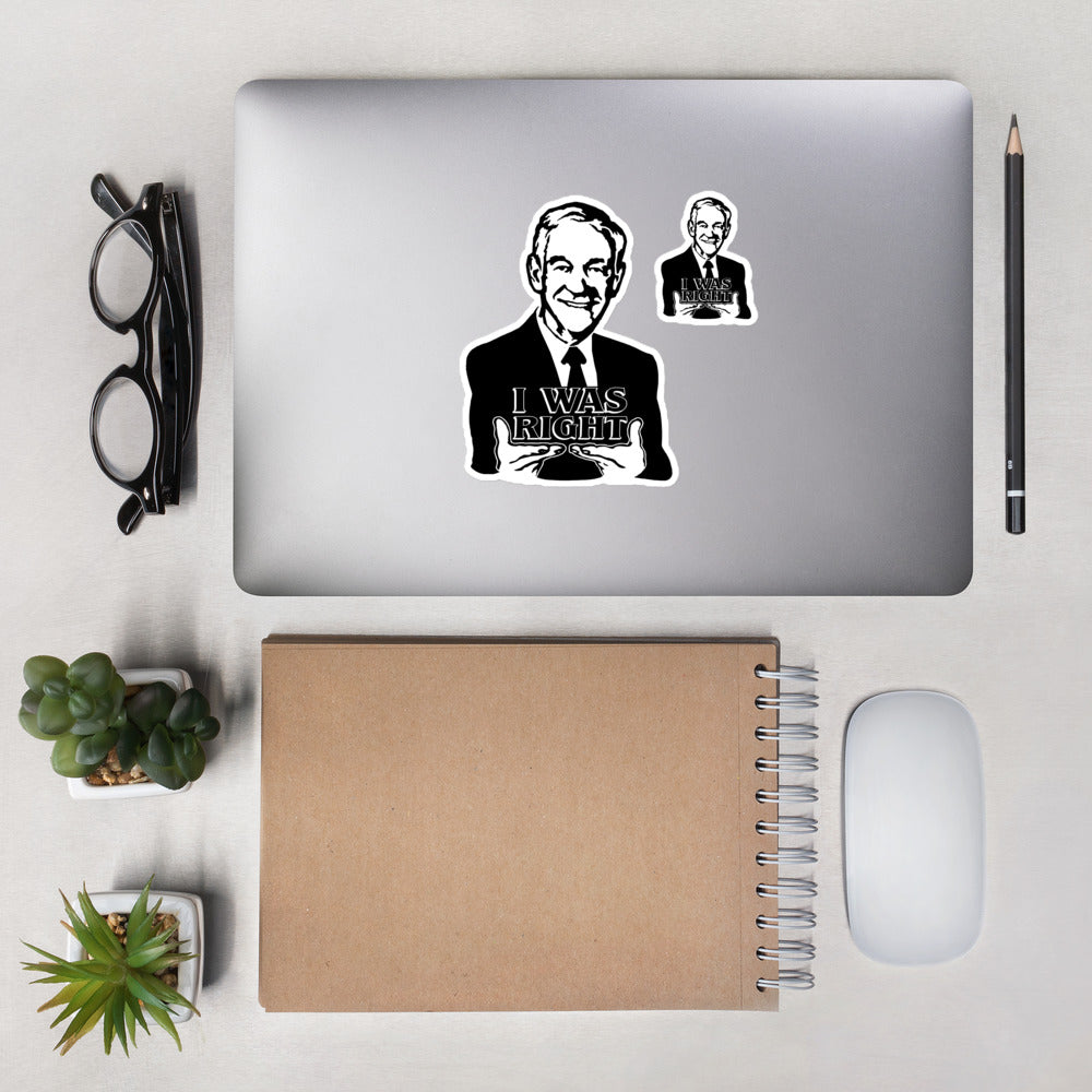 Ron Paul - I was Right Bubble-free stickers
