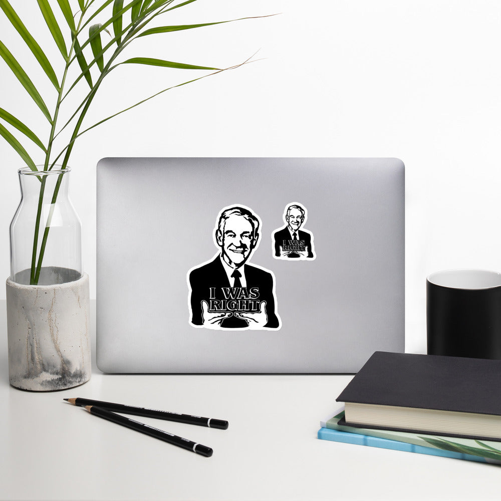 Ron Paul - I was Right Bubble-free stickers