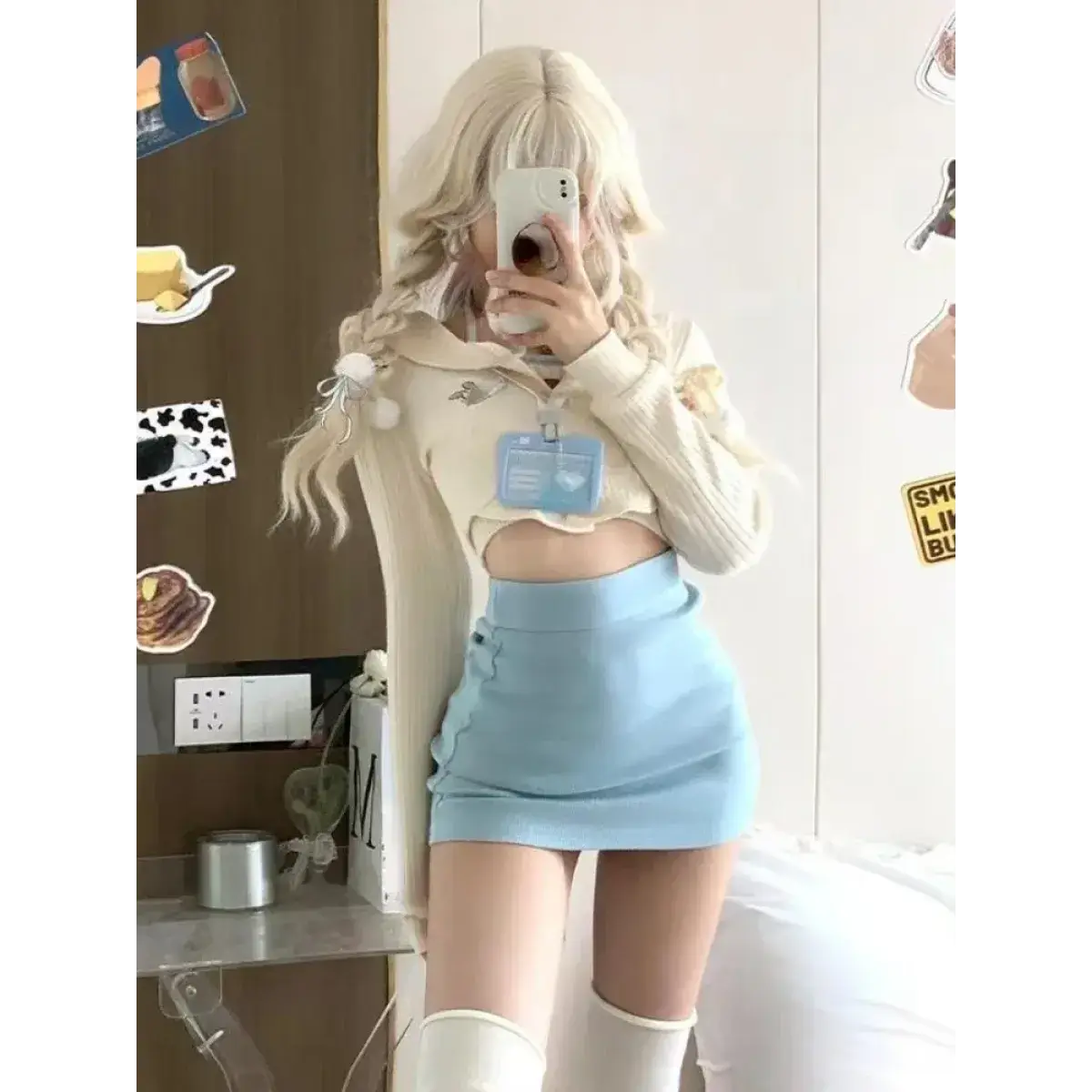 Harajuku Knit Crop Top Set