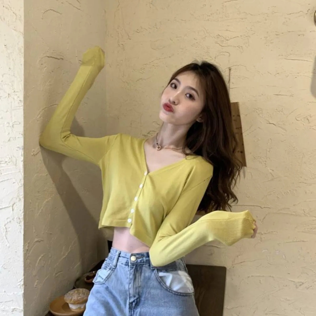 Women's Knitted Cropped Cardigan