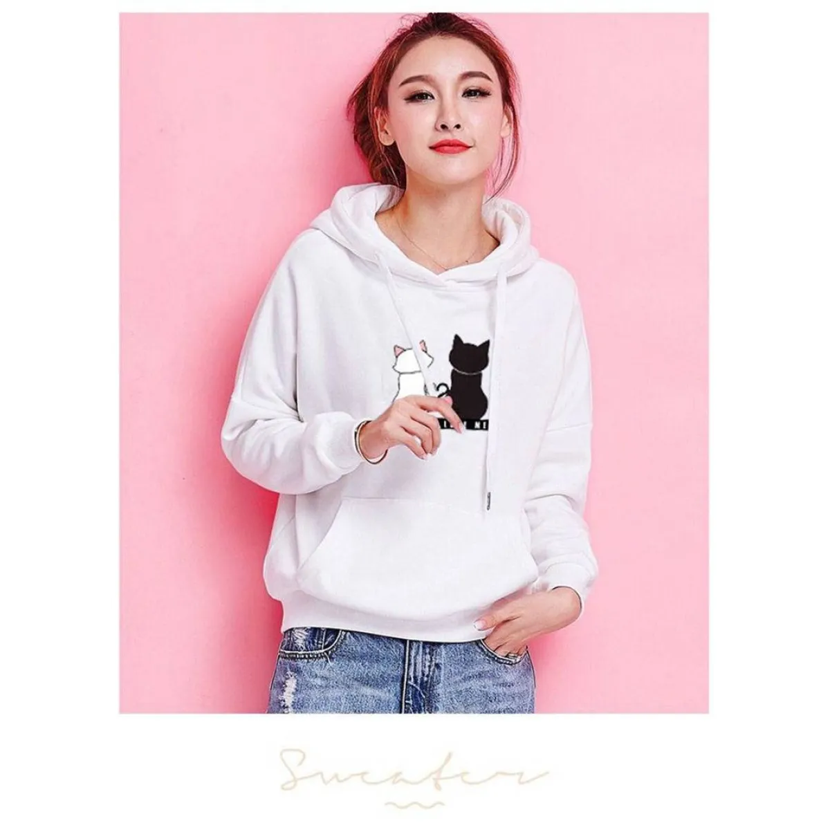 Love You. Love Me! Cat Hoodie