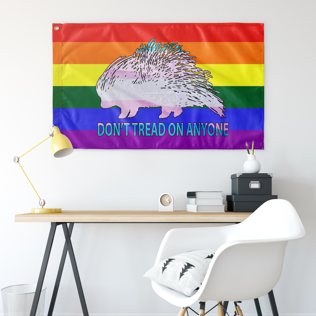 Don't Tread on Anyone LGBTQ Trans Porcupine Single Sided Flag