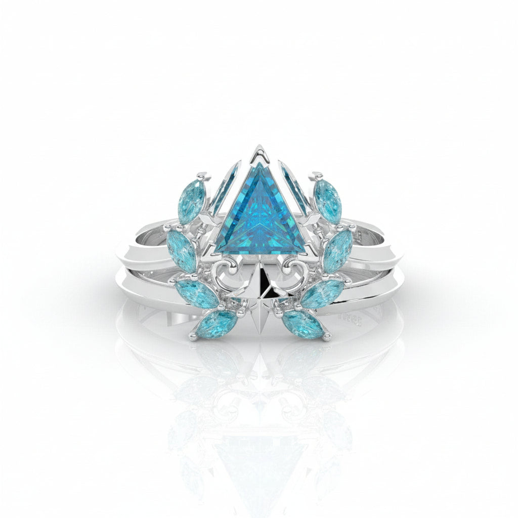Light Mage Ring Set- 14k Rose Gold Video Game Inspired Rings