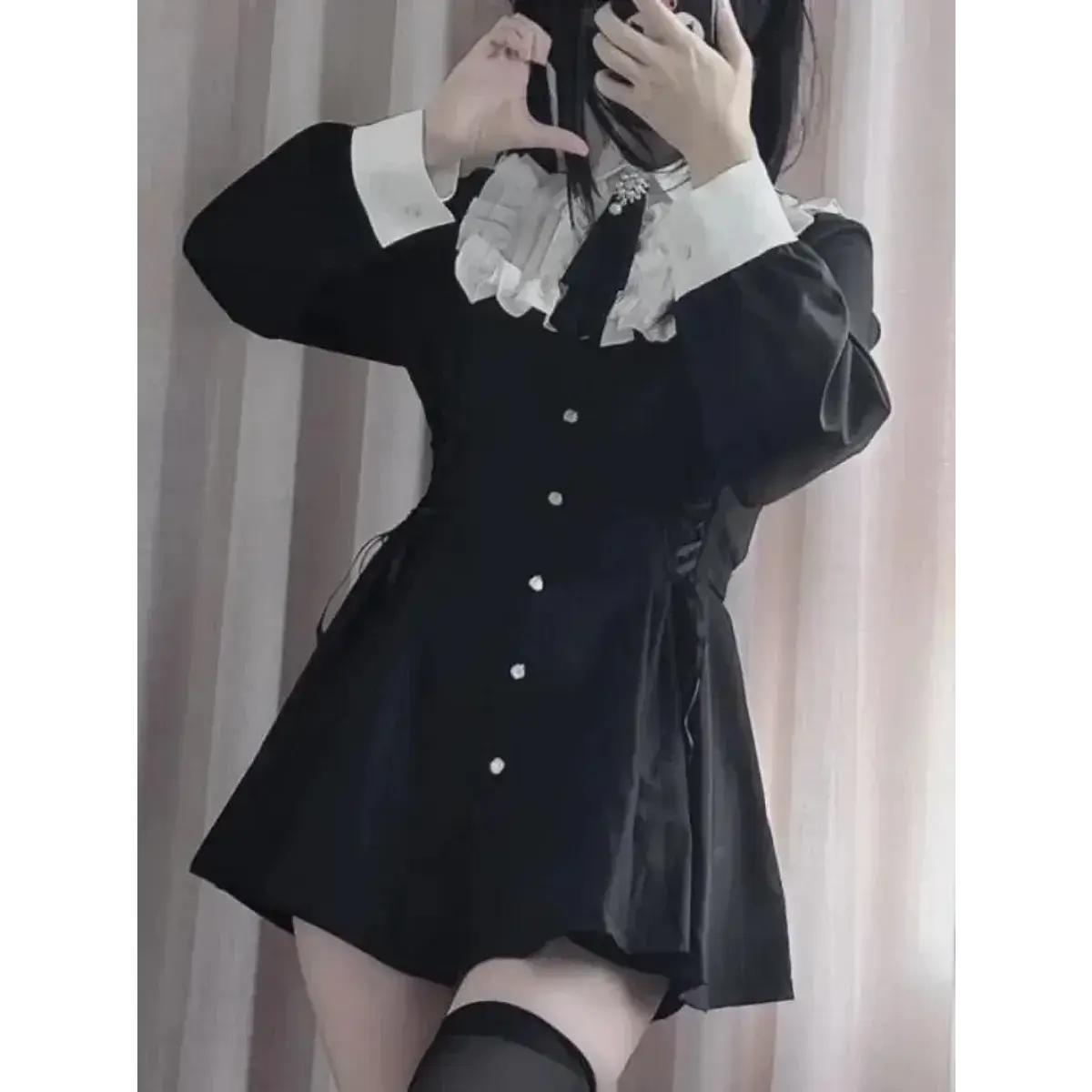 Lolita Harajuku Set – Lace Blouse & High Waist Skirt