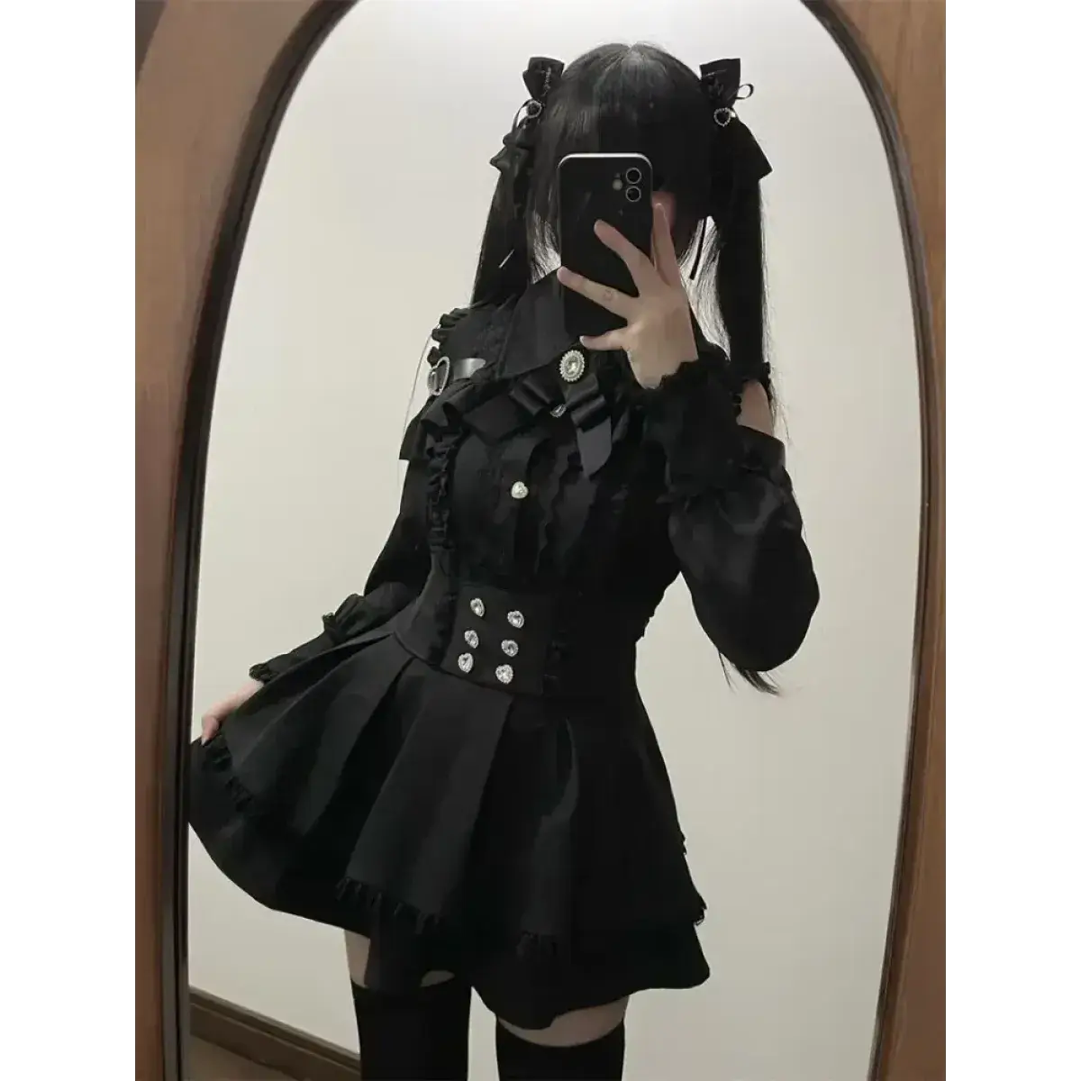 Lolita Harajuku Set – Lace Blouse & High Waist Skirt