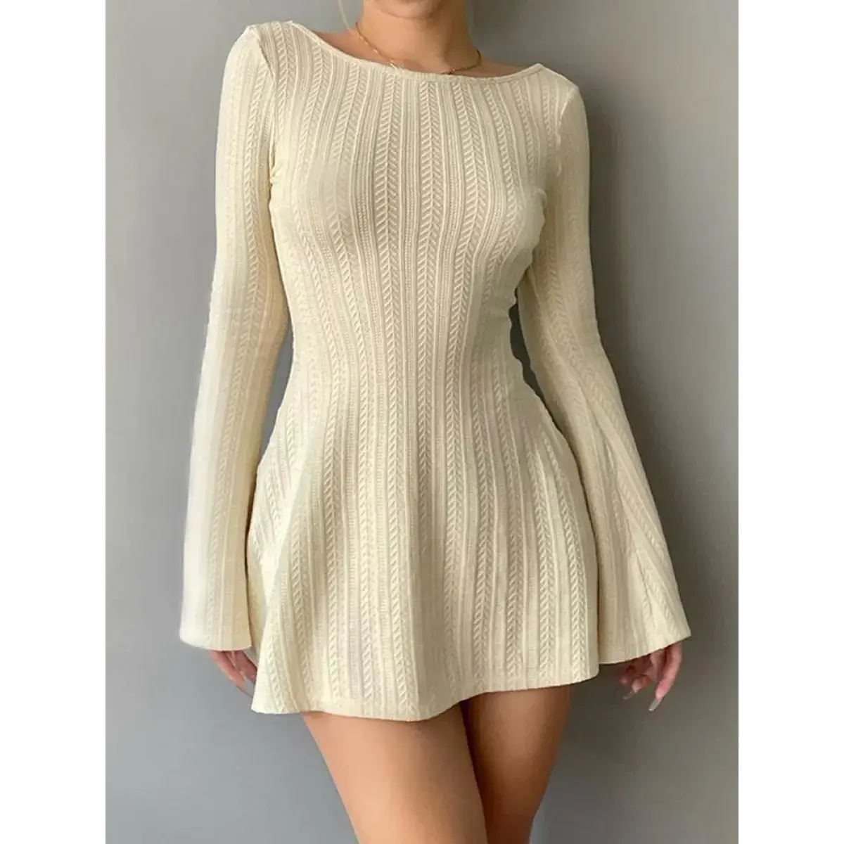 Solid Casual Knitted Dresses