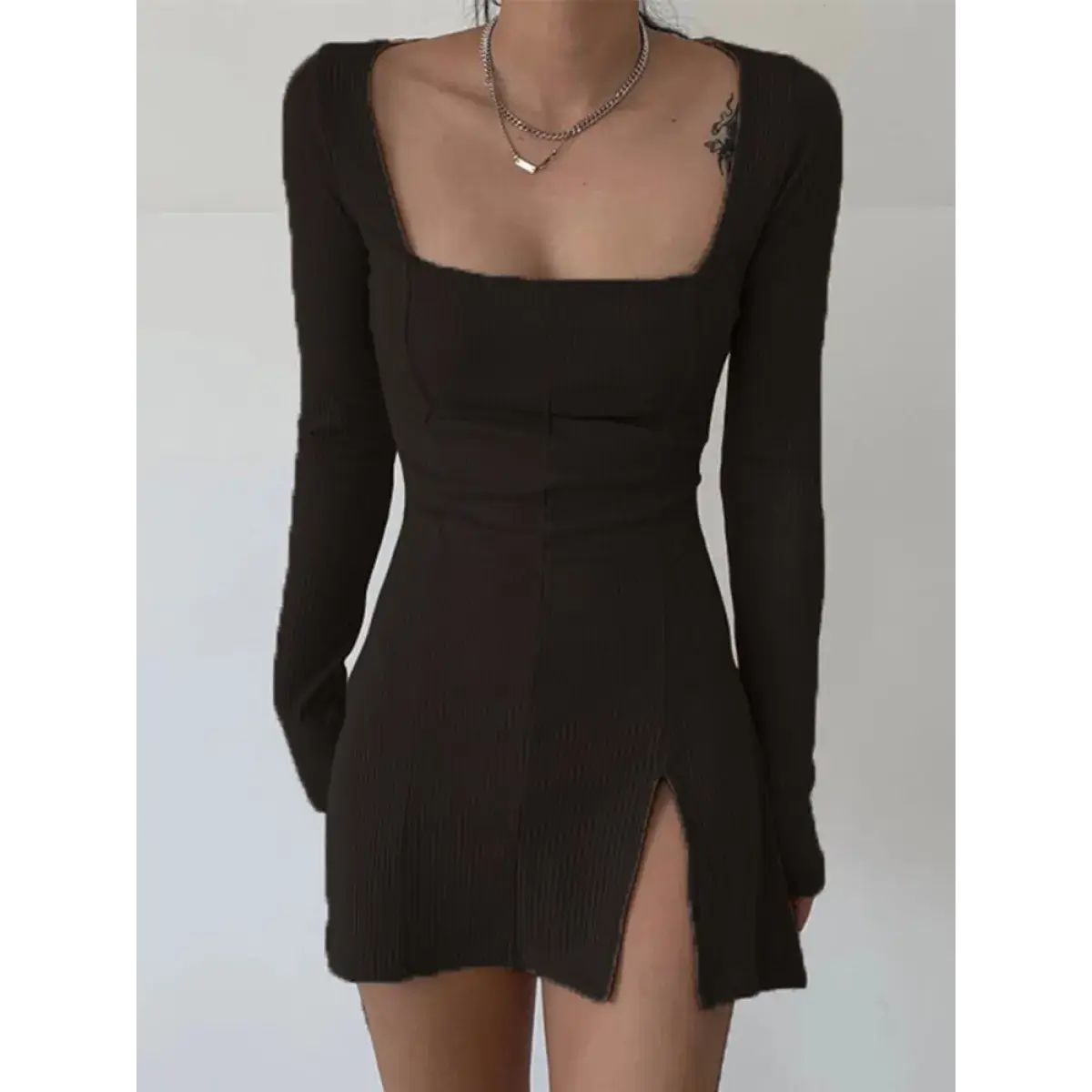 Solid Casual Knitted Dresses
