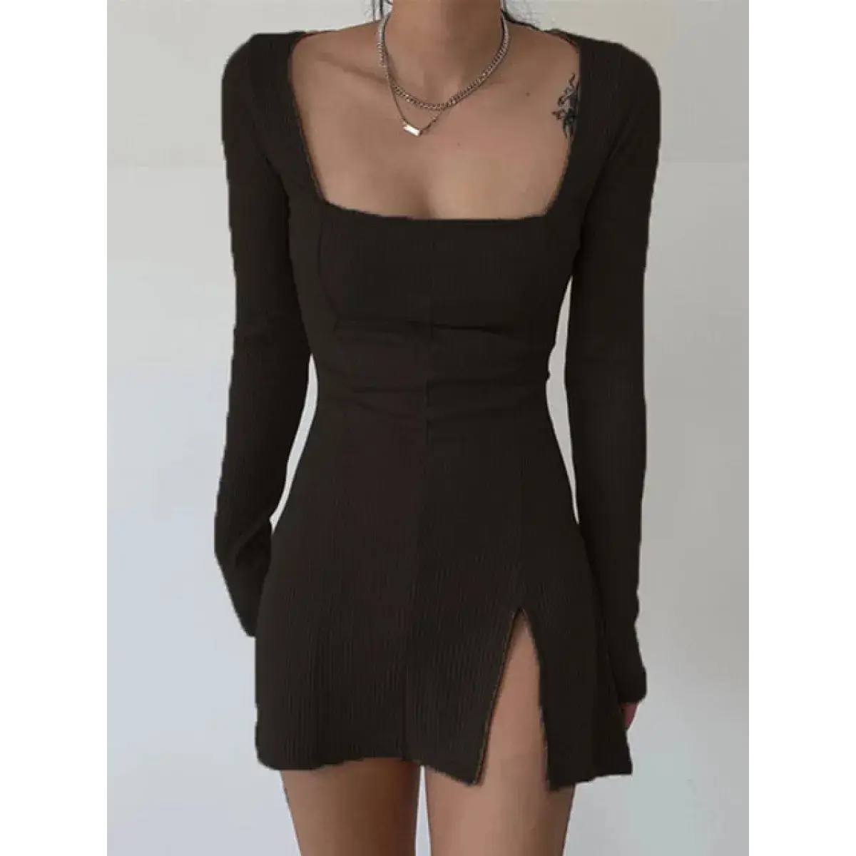 Solid Casual Knitted Dresses