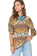 T-Shirts Love Salve Leopard Print Tee Women's Casual Long Sleeve Top, Soft