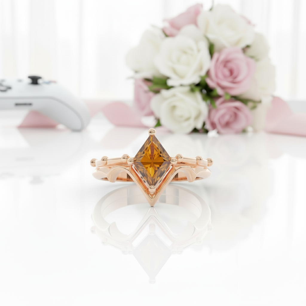 Marksman's Ring Set (Women)- 14k Yellow Gold Video Game Inspired Rings