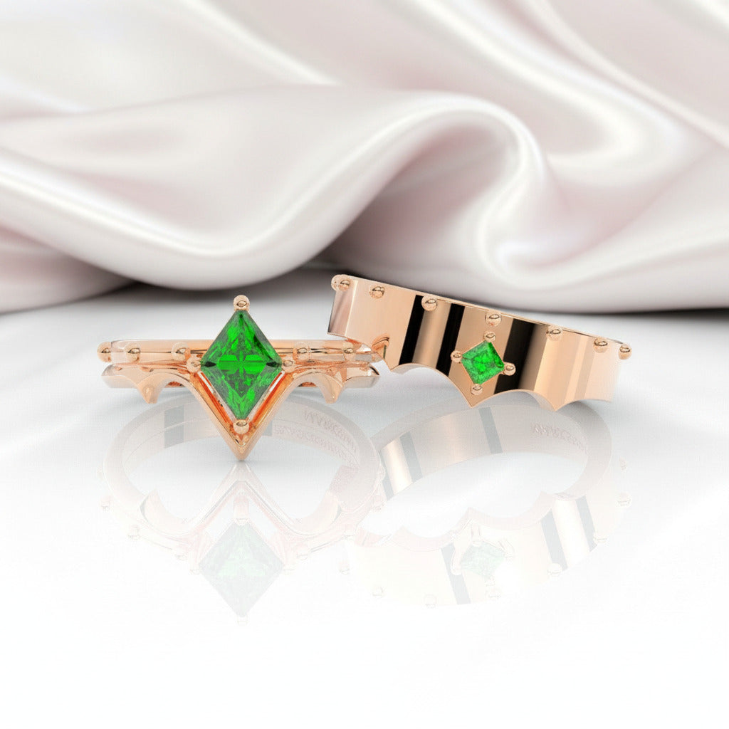 Marksman's Ring Set (Women)- 14k Yellow Gold Video Game Inspired Rings