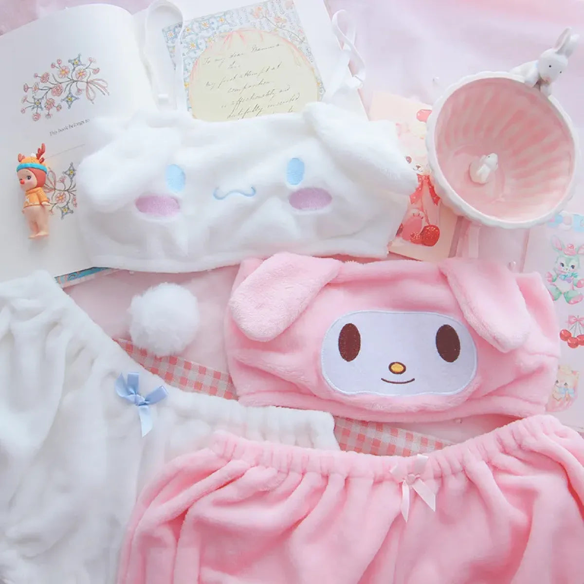 My Melody Cinnamoroll Pajama Two Piece Set