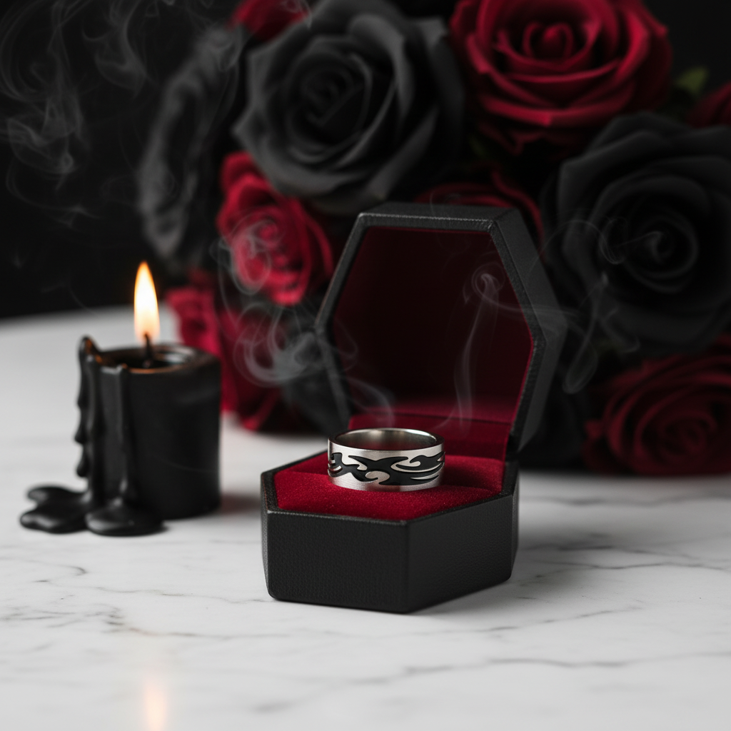 Men's Gothic Option Stainless Steel Ring Band
