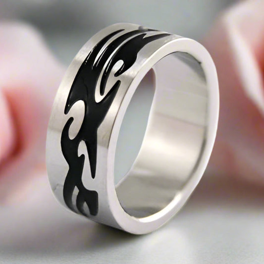 Men Gothic Option Stainless Steel Ring Band