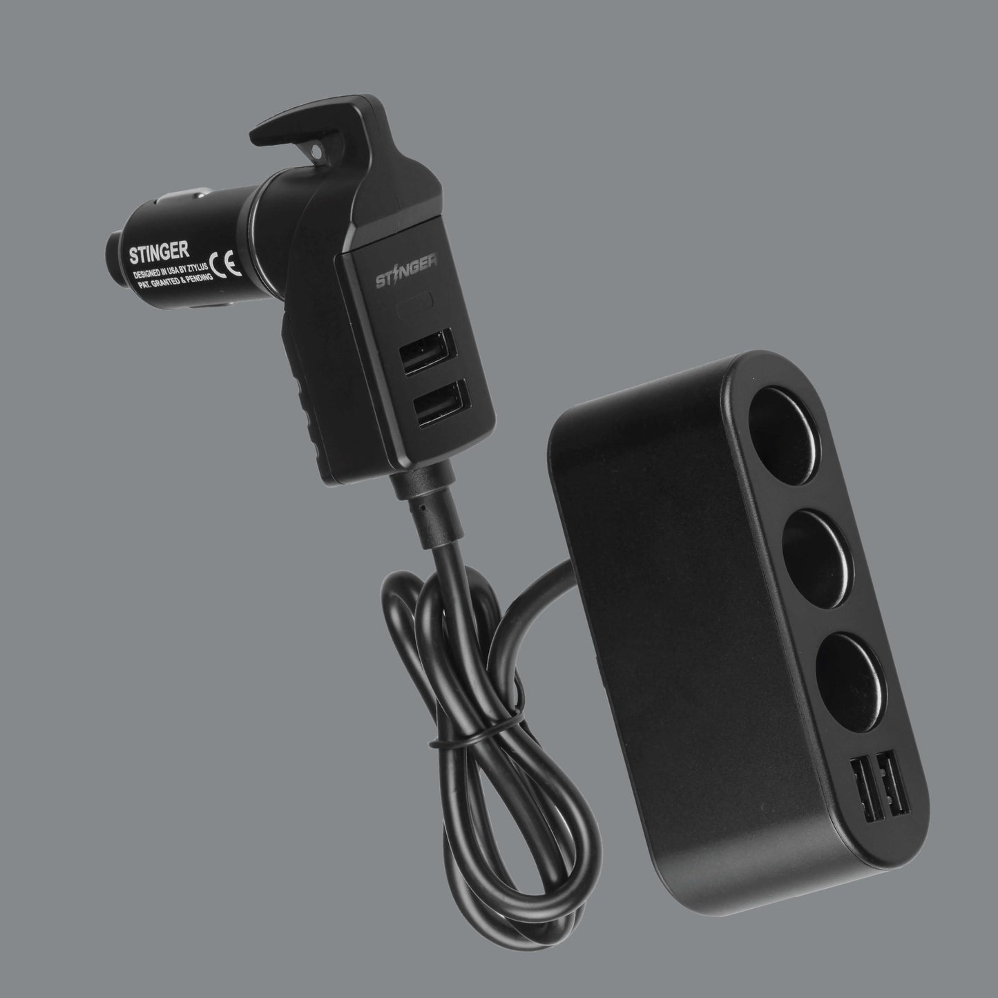 Stinger USB Emergency Tool with Cigarette Lighter & USB Extensions