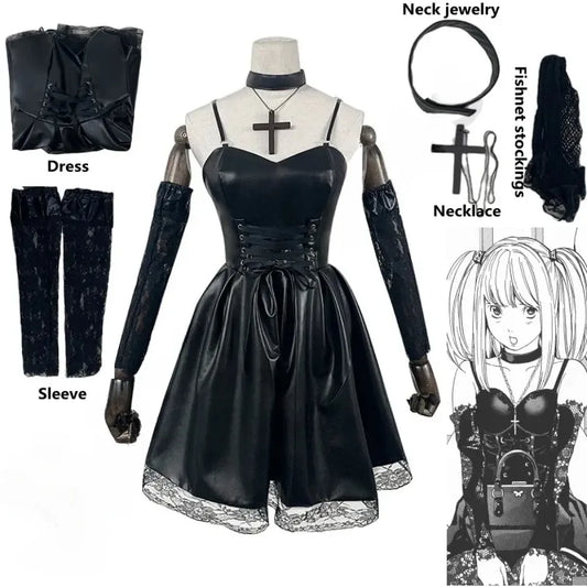 Misa Amane Gothic Cosplay Costume – Dress with Lace & Accessories