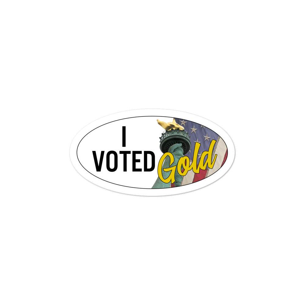 I Voted Gold - Large Vote Stickers (Design 2)