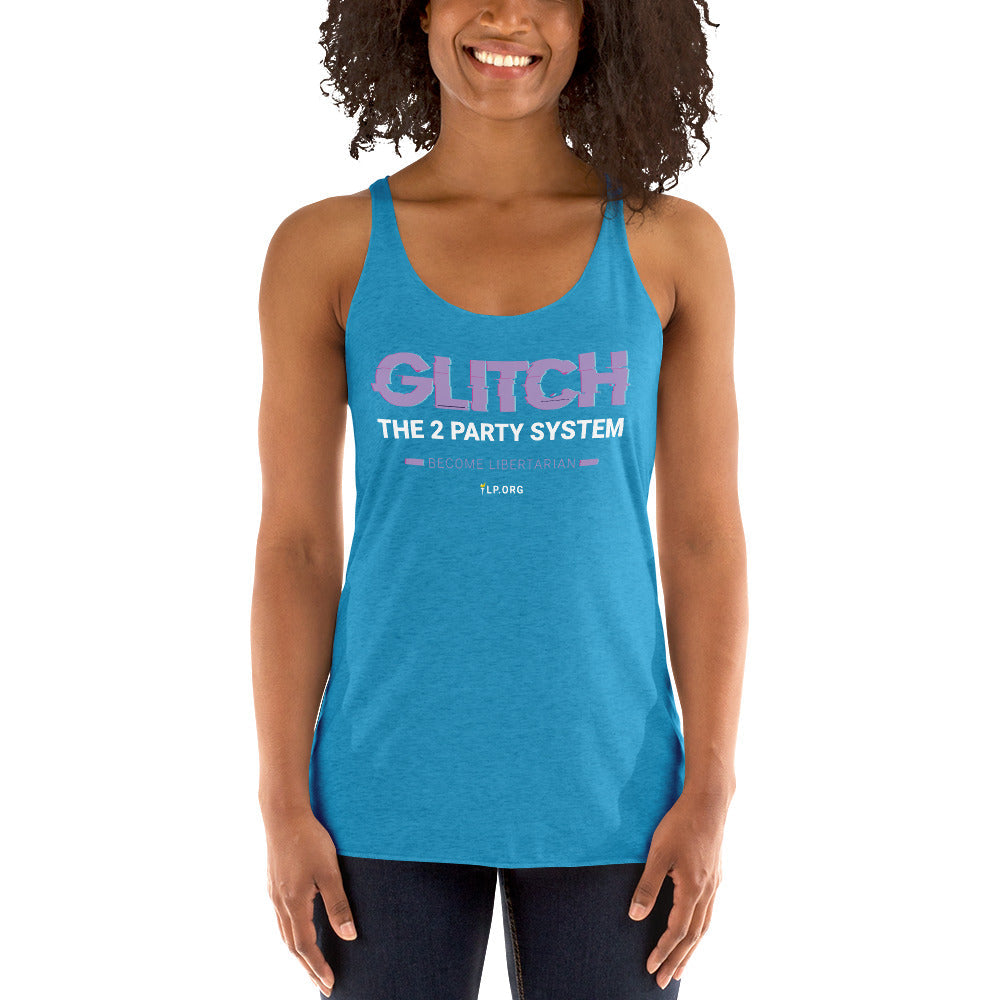Glitch the Two Party System - Women's Racerback Tank