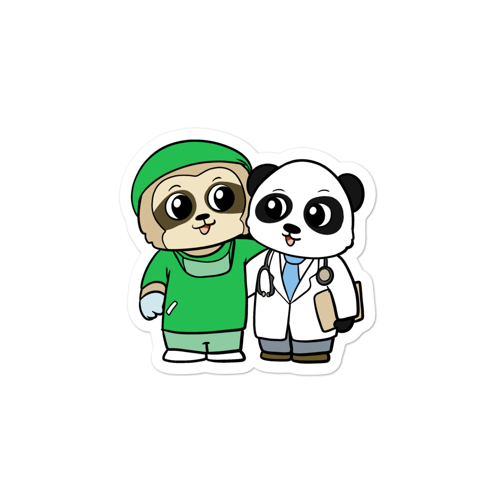 Doctor and Surgeon Cartoon - Bubble-free stickers