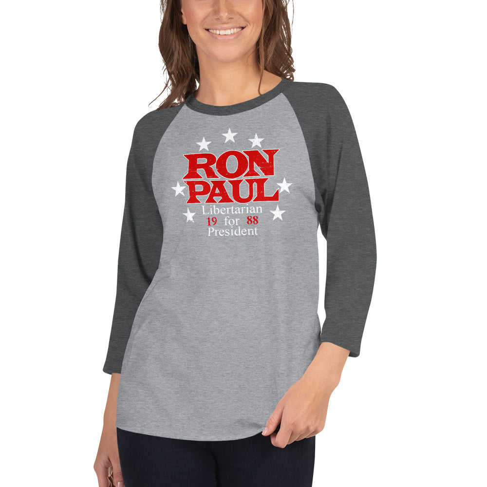 Ron Paul for President 3/4 sleeve raglan shirt