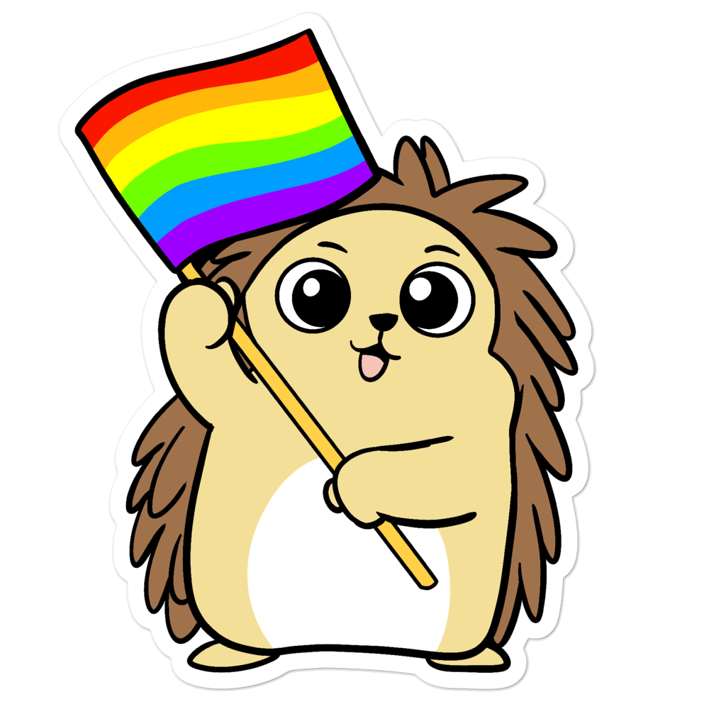 LGBTQ Porcupine Cartoon - Bubble-free stickers