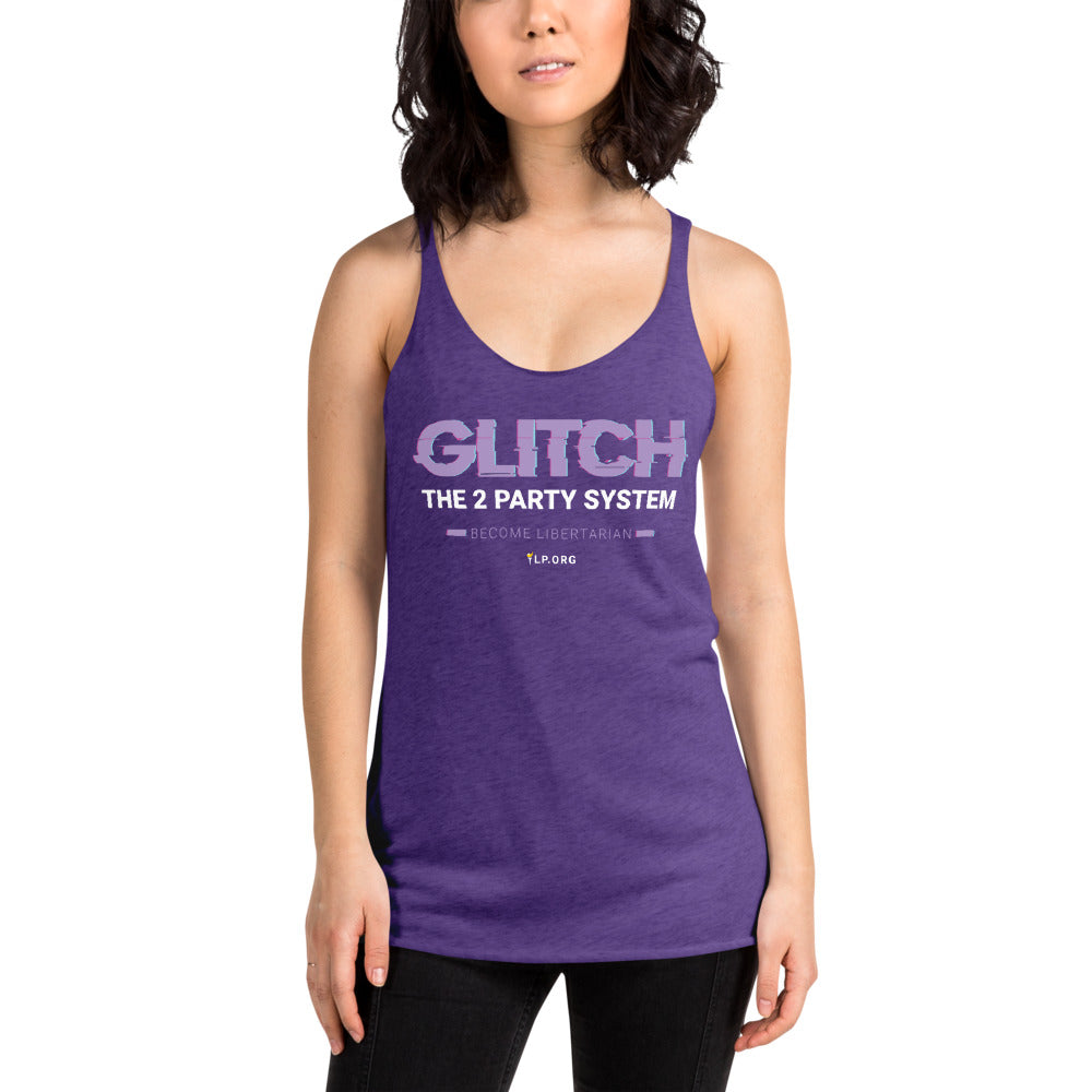 Glitch the Two Party System - Women's Racerback Tank