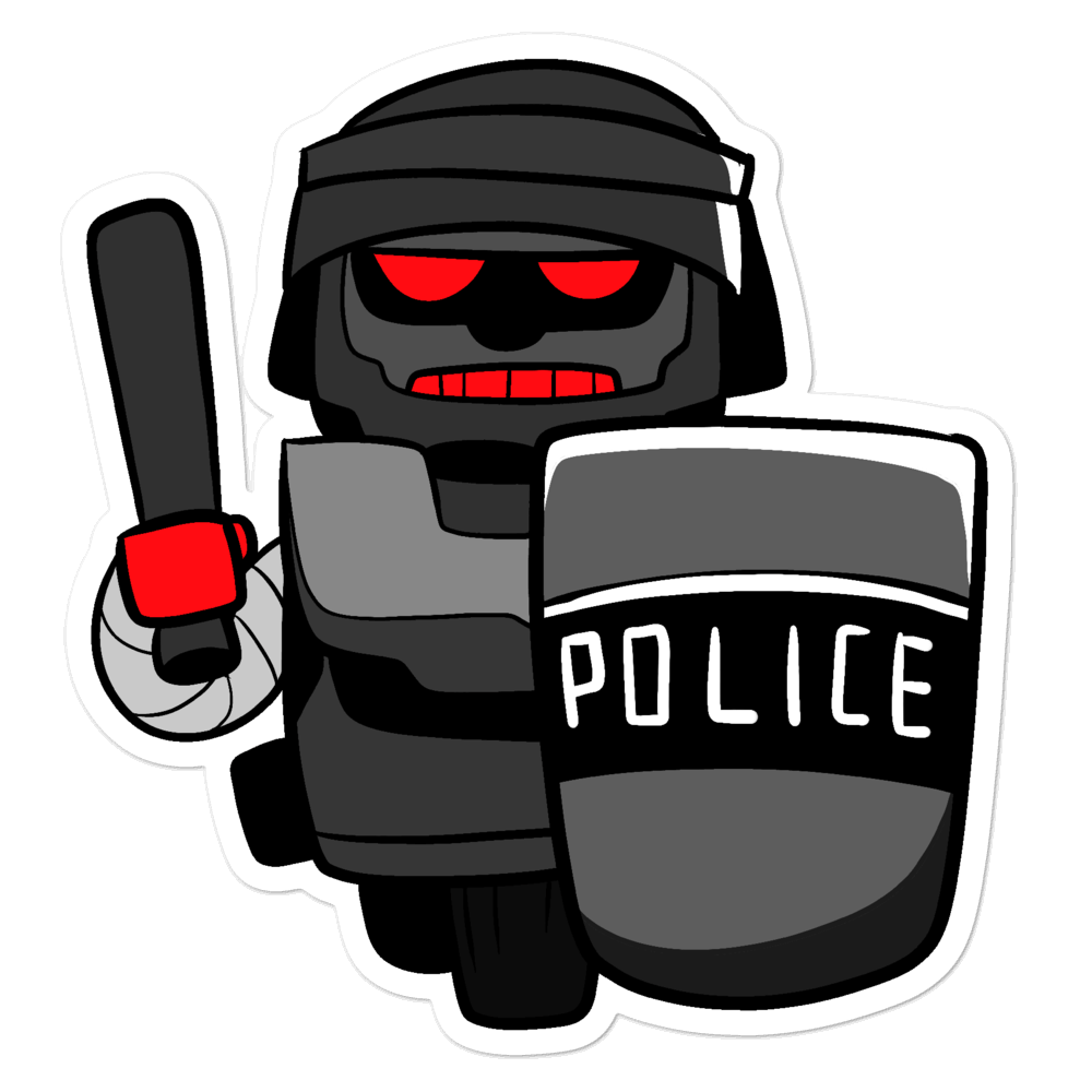 InHuman Police Robot Cartoon - Bubble-free stickers