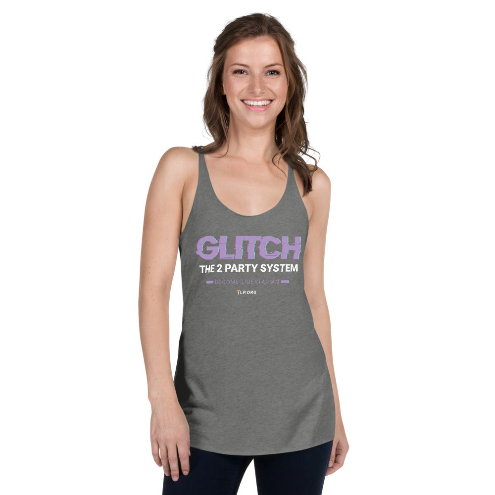 Glitch the Two Party System - Women's Racerback Tank