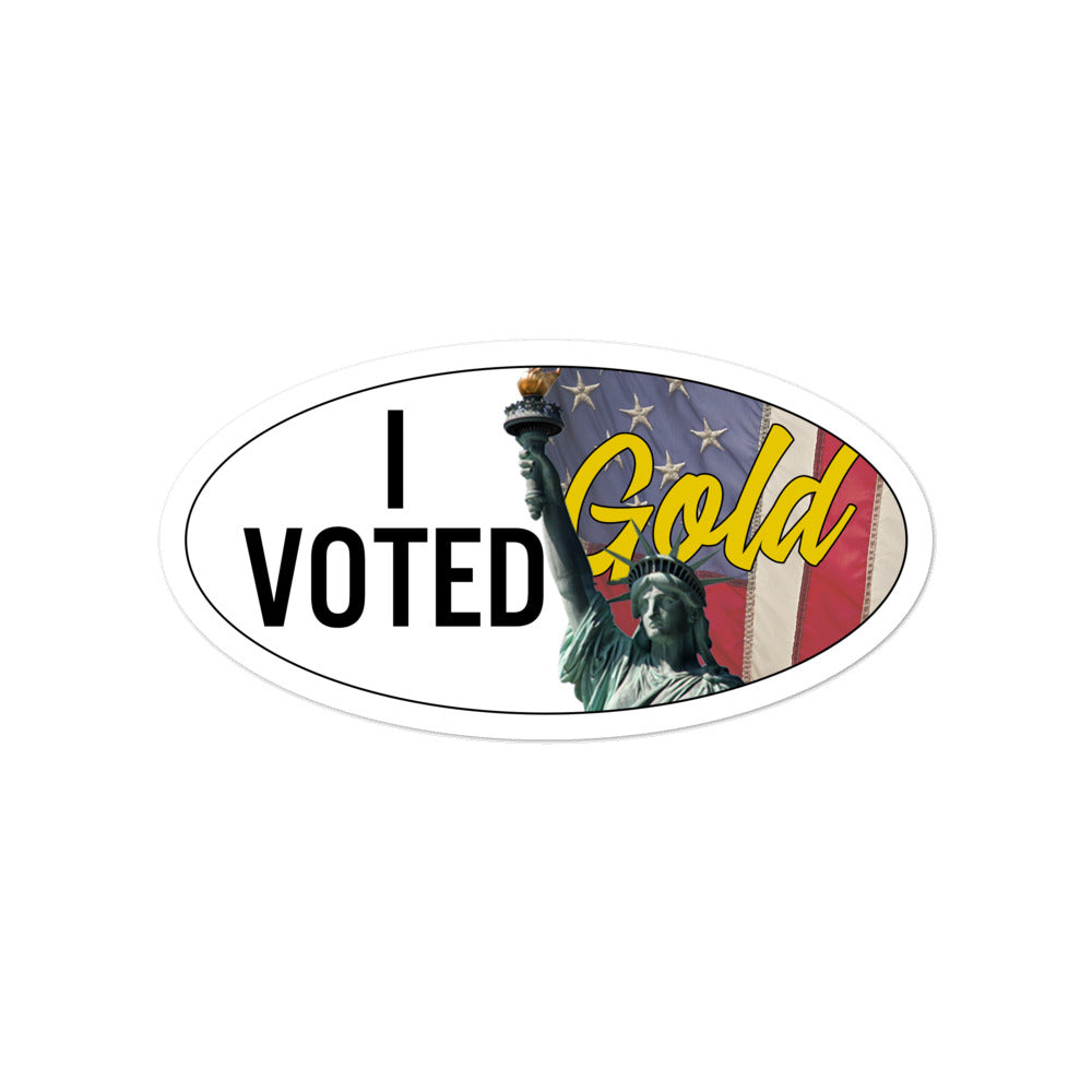 I Voted Gold - Large Vote Stickers (Design 3)