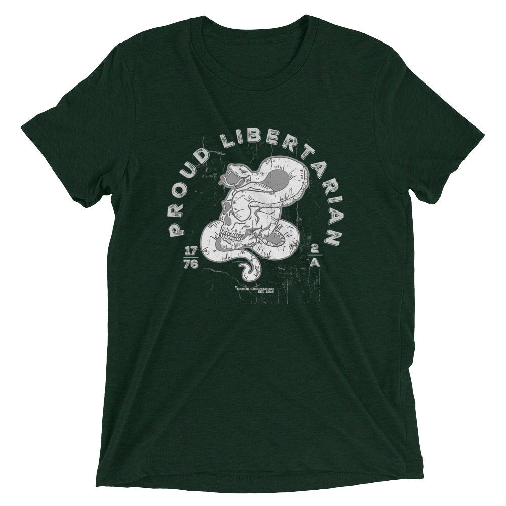 Snake Skull Proud Libertarian Short sleeve t-shirt