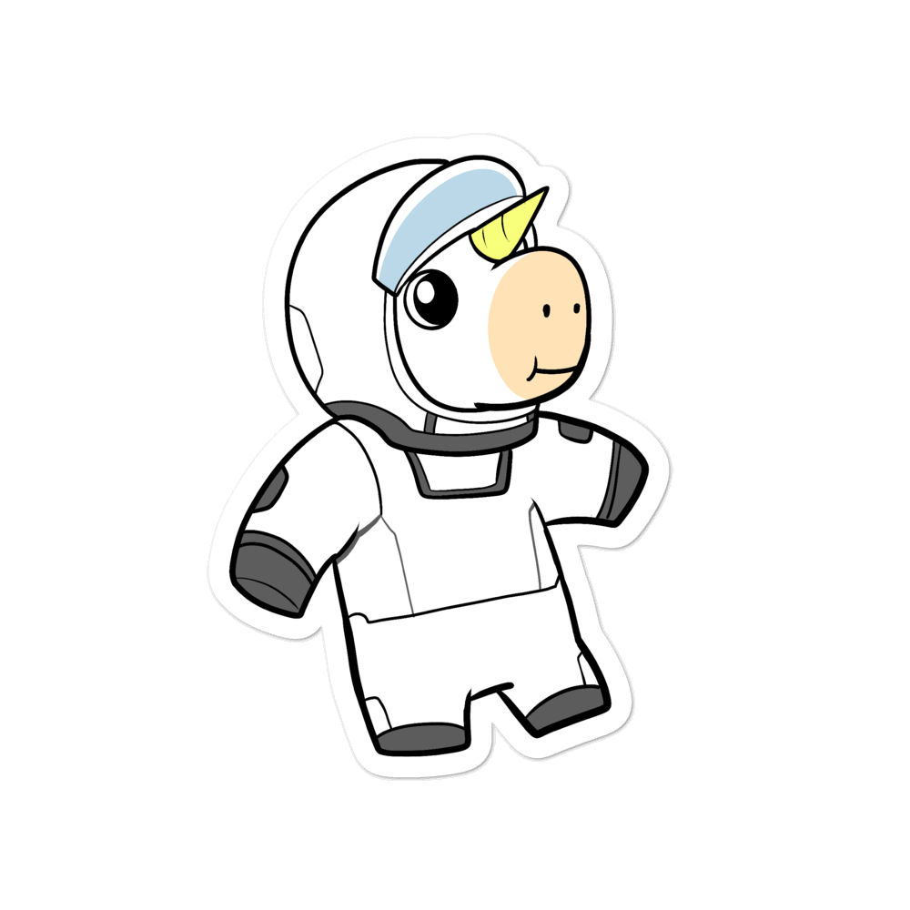 Space Unicorn Cartoon - Bubble-free stickers