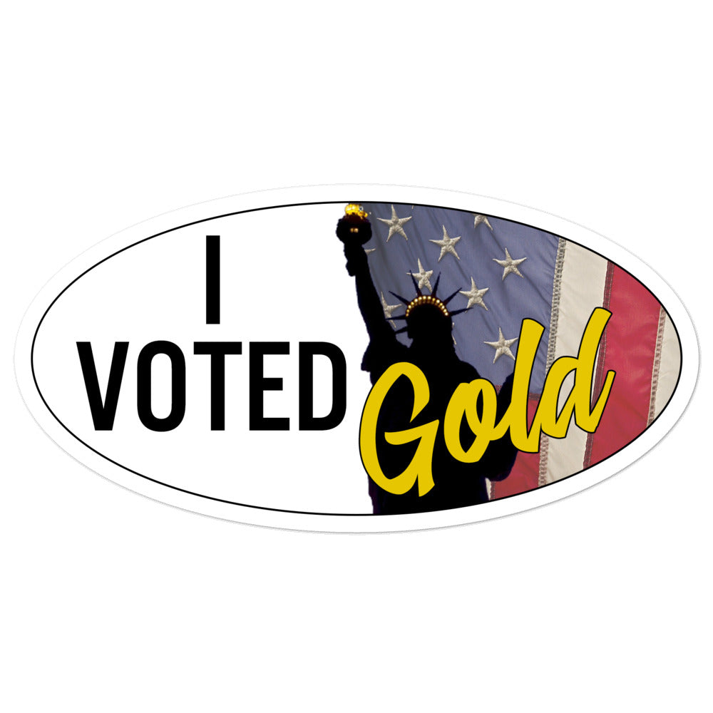 I Voted Gold - Large Vote Stickers (Design 4)