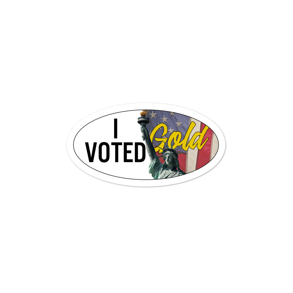 I Voted Gold - Large Vote Stickers (Design 3)