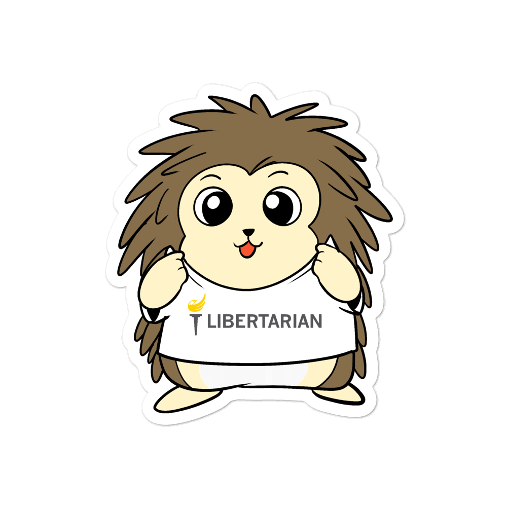 Libertarian Party Cartoon Porcupine - Bubble-free stickers
