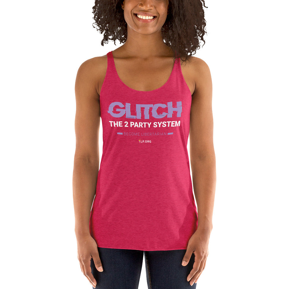 Glitch the Two Party System - Women's Racerback Tank