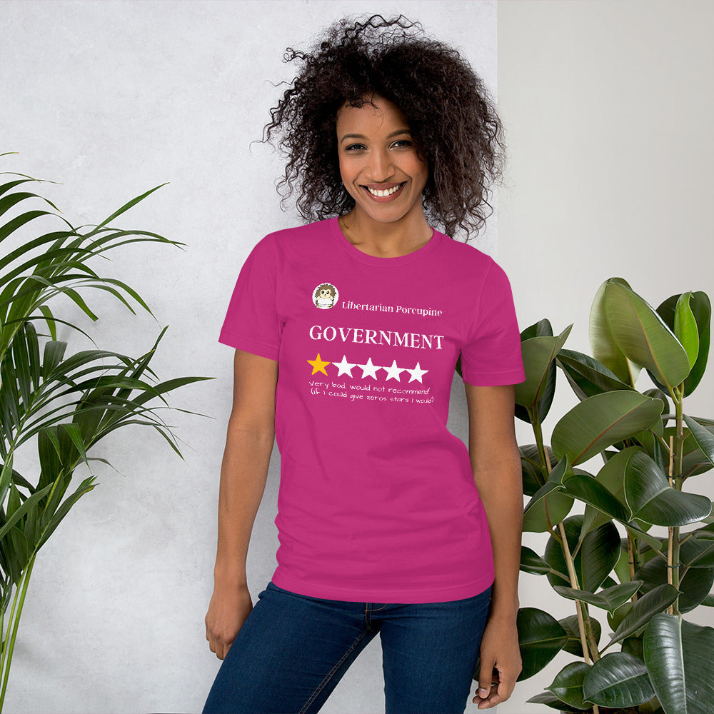 Government Very Bad Would Not Recommend Short-Sleeve Unisex T-Shirt