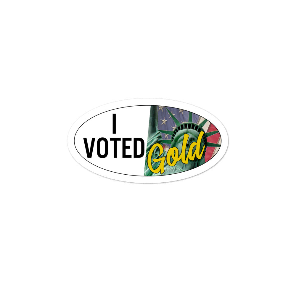 I Voted Gold - Large Vote Stickers (Design 1)