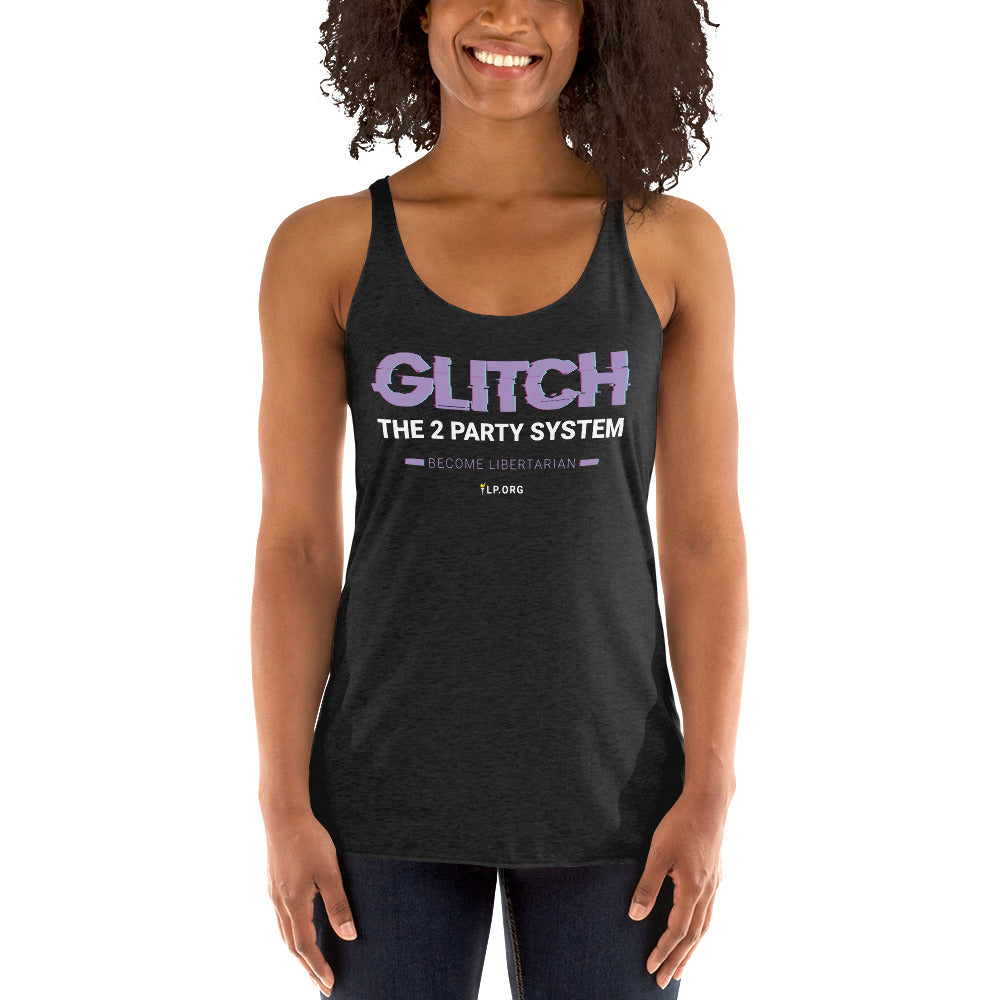 Glitch the Two Party System - Women's Racerback Tank
