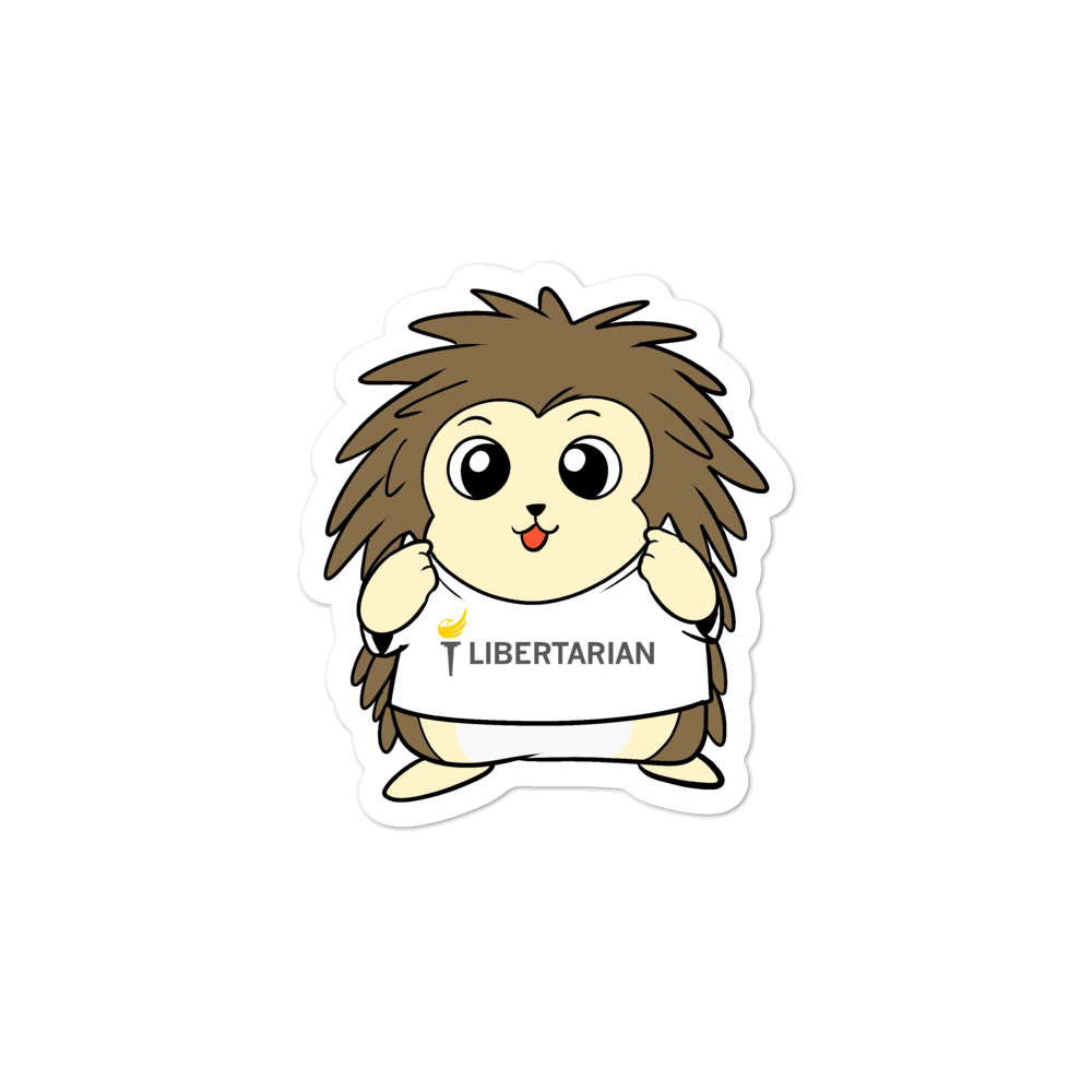 Libertarian Party Cartoon Porcupine - Bubble-free stickers