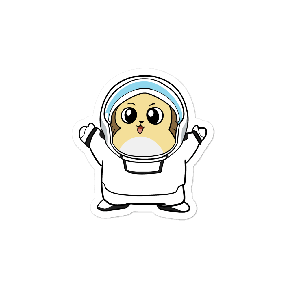 Freedom in Space Cartoon - Bubble-free stickers