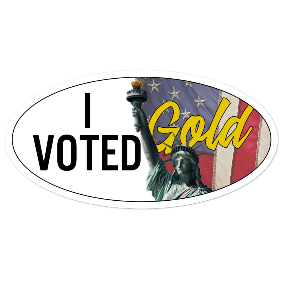 I Voted Gold - Large Vote Stickers (Design 3)