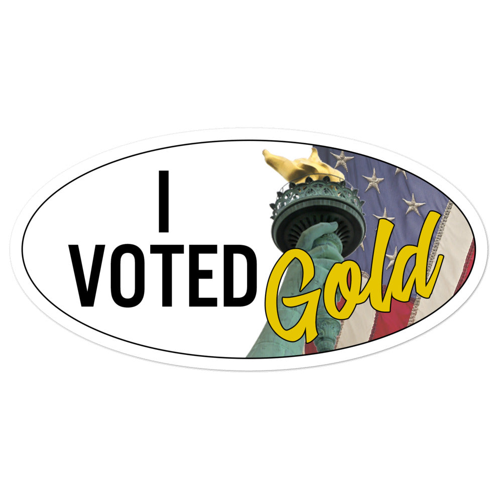 I Voted Gold - Large Vote Stickers (Design 2)