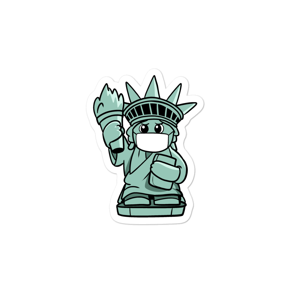 Masked Liberty Cartoon - Bubble-free stickers