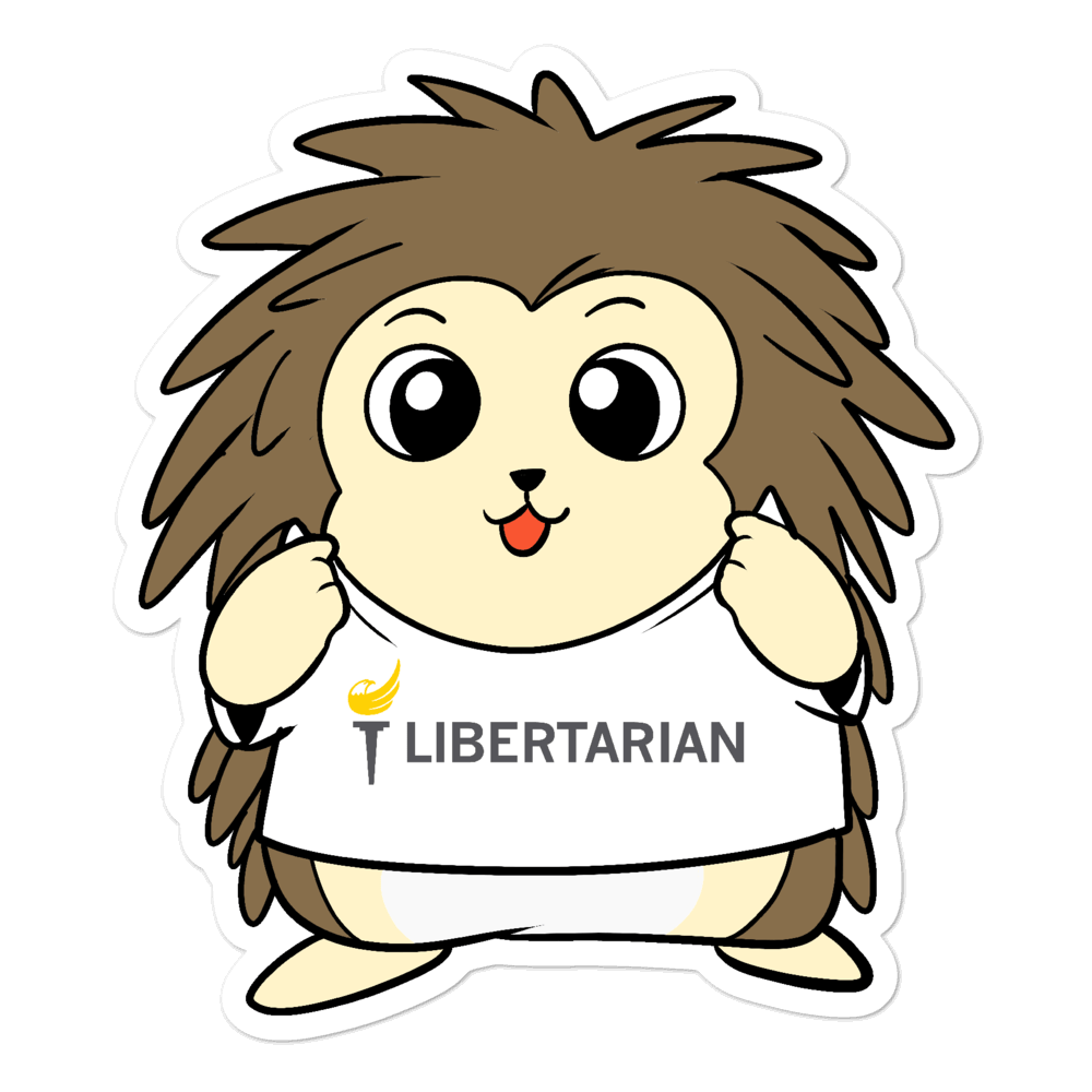Libertarian Party Cartoon Porcupine - Bubble-free stickers