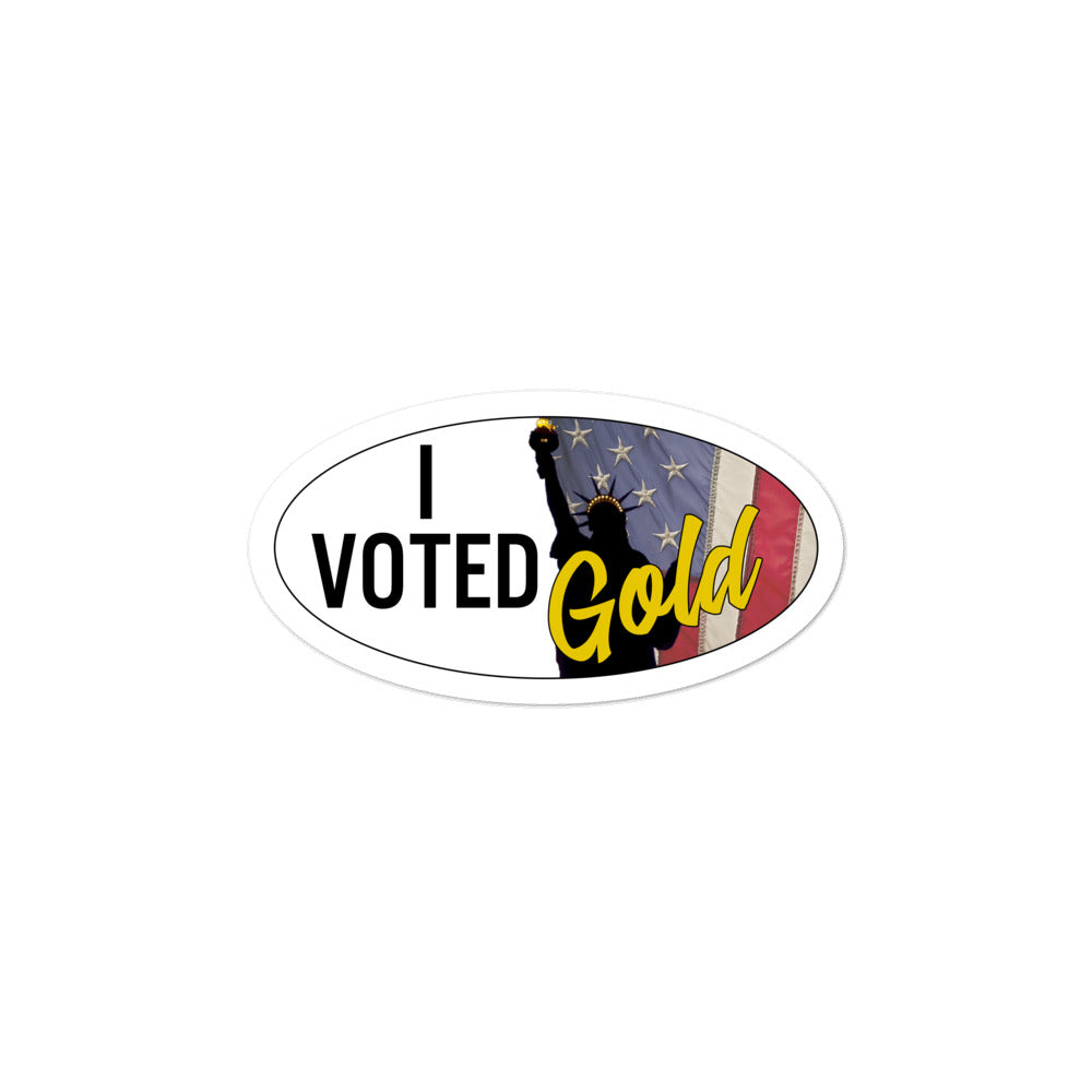 I Voted Gold - Large Vote Stickers (Design 4)