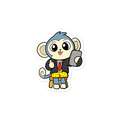 Liberty at Work From Home Cartoon - Bubble-free stickers