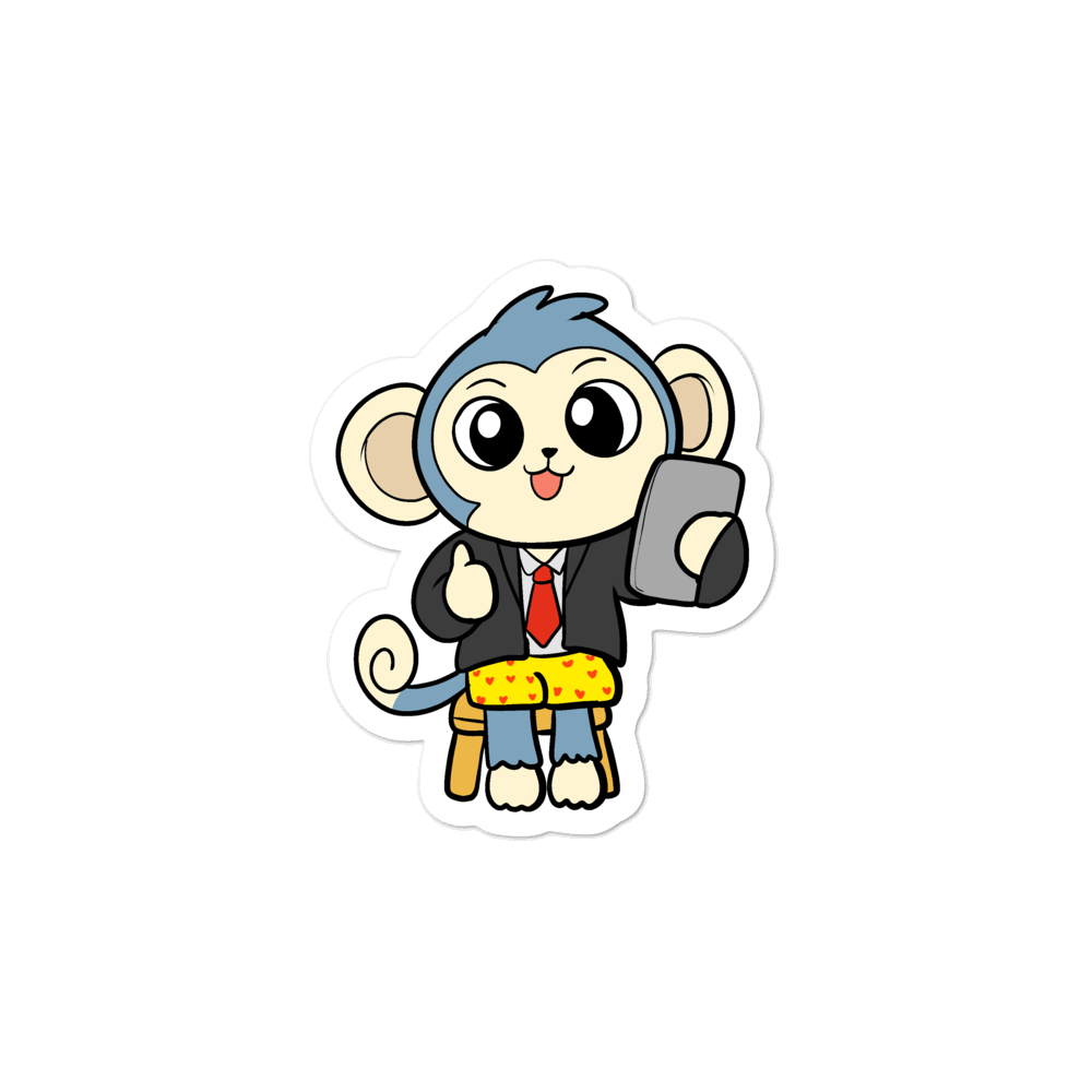 Liberty at Work From Home Cartoon - Bubble-free stickers