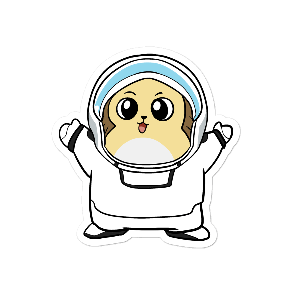 Freedom in Space Cartoon - Bubble-free stickers