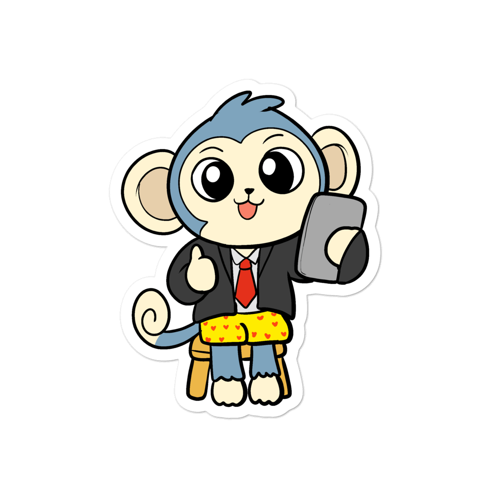 Liberty at Work From Home Cartoon - Bubble-free stickers