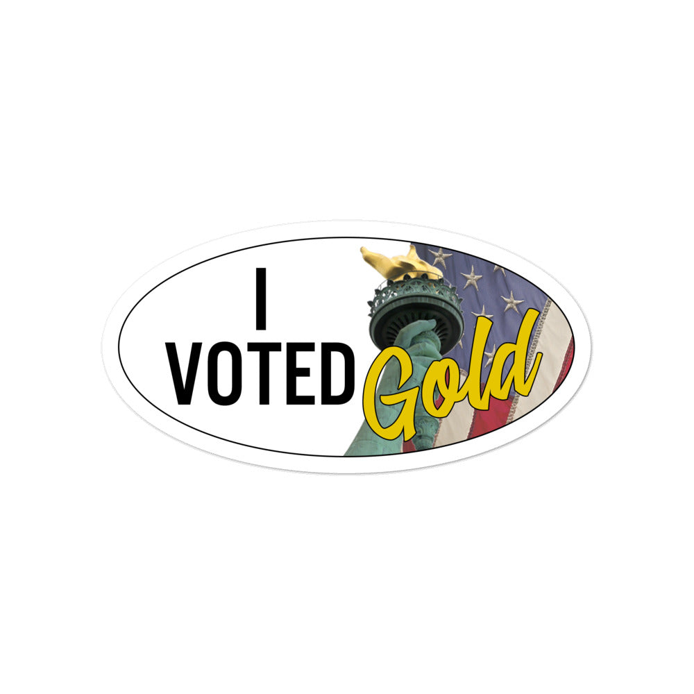 I Voted Gold - Large Vote Stickers (Design 2)